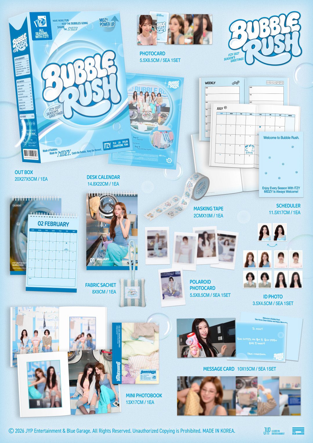 PREORDER ITZY - BUBBLE RUSH 2027 SEASON'S GREETINGS