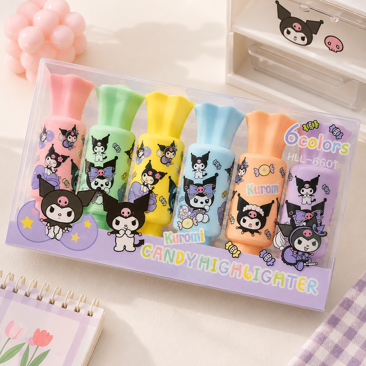 Kuromi Candy Highlighters Set (6 pcs)