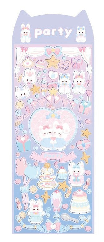 Cute Cartoon Holographic Sticker Sheets