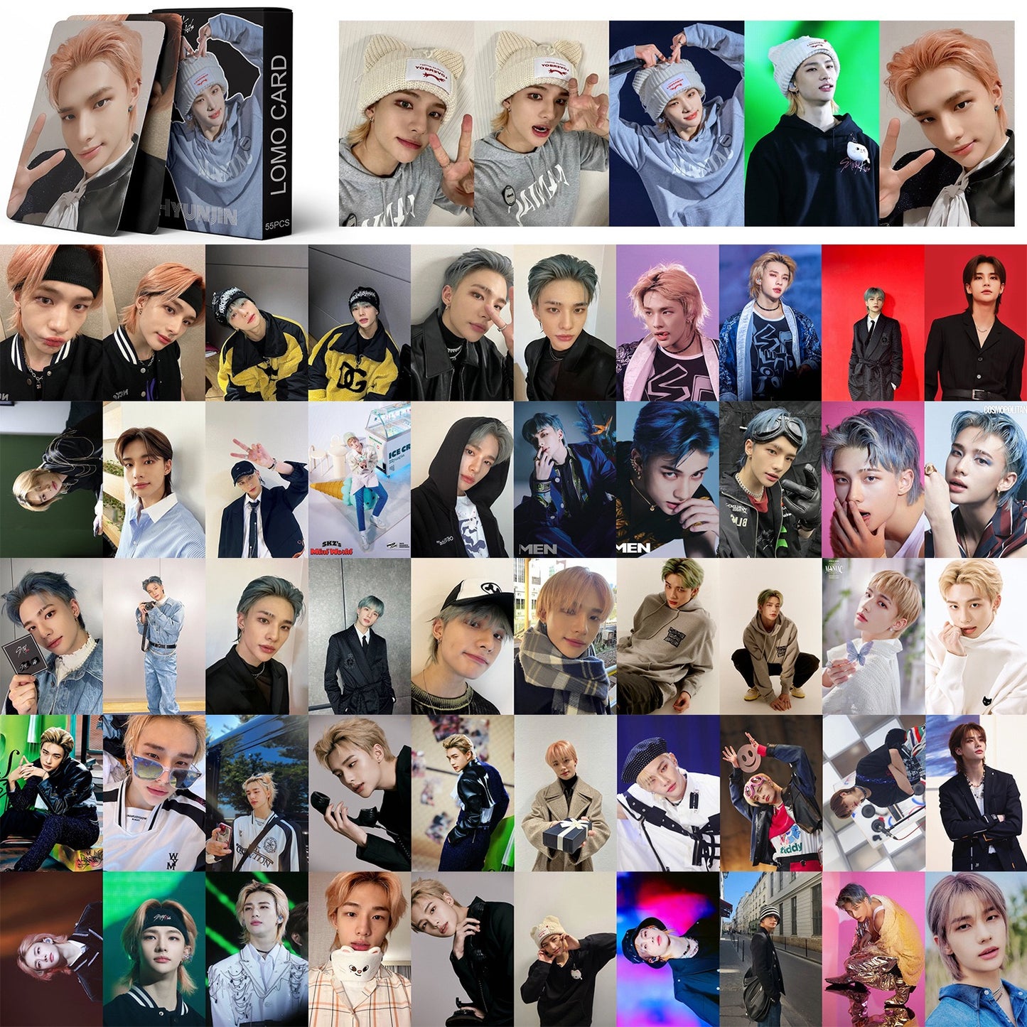 Hyunjin Double sided Lomocards (55 pcs)