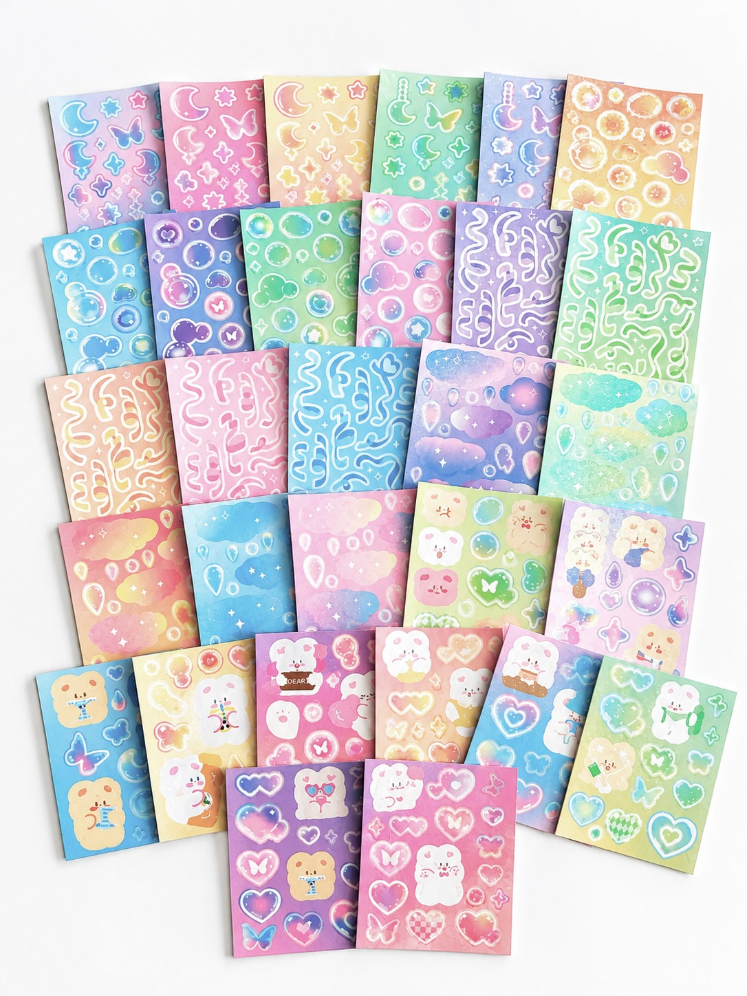 Kawaii Mini Sticker Sheets Set (30 pcs)