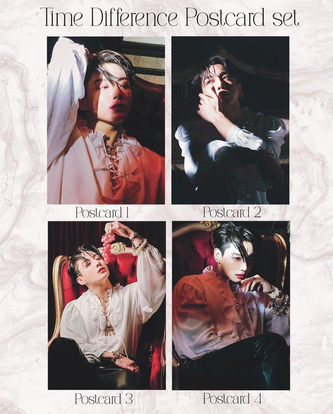 Time Difference Postcard set (4 pcs)