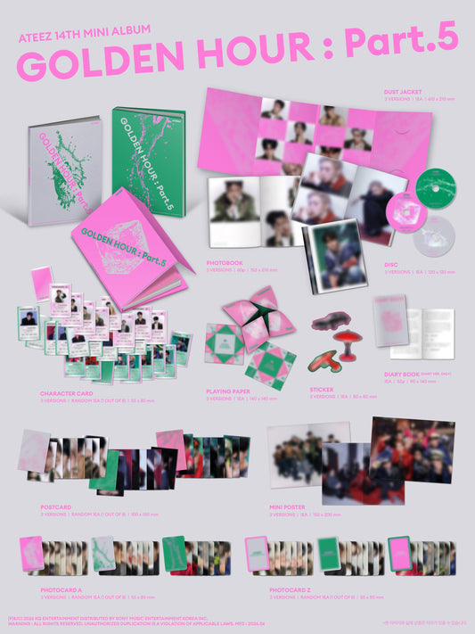 PREORDER ATEEZ GOLDEN HOUR PART. 5 OFFICIAL ALBUM WITH SOUNDWAVE GIFT