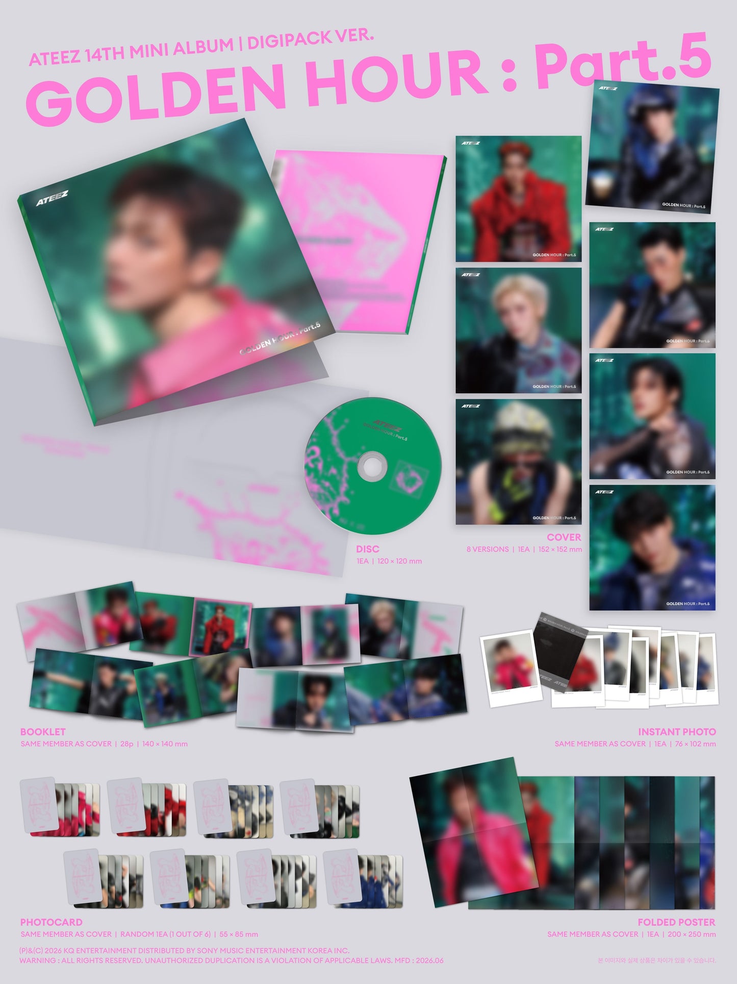 PREORDER ATEEZ GOLDEN HOUR PART. 5 OFFICIAL ALBUM WITH SOUNDWAVE GIFT