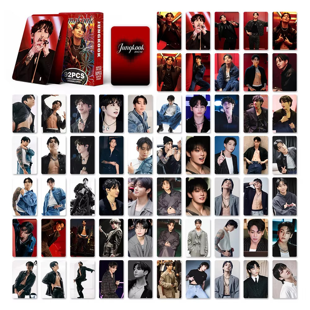 Jungkook CK double sided Lomocards + Stickers (92 pcs)