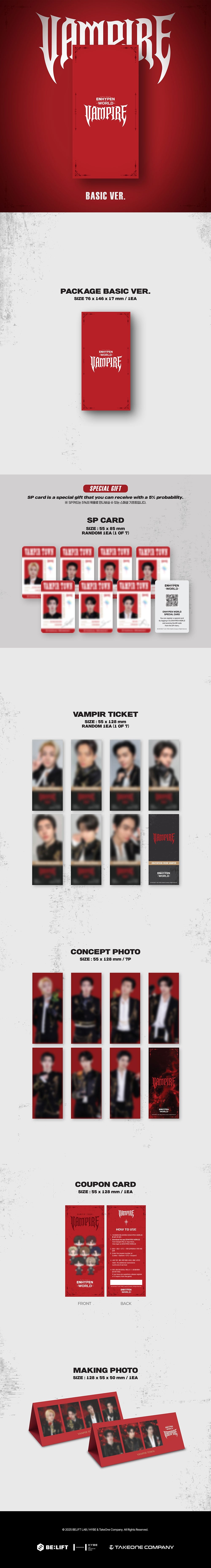 PREORDER ENHYPEN WORLD COUPON CARD COLLECTION VAMPIRE BASIC VER