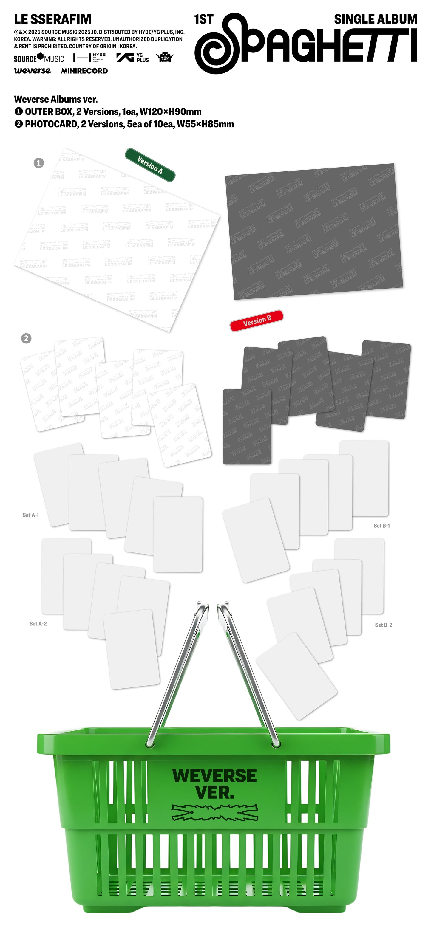 LE SSERAFIM SPAGHETTI OFFICIAL ALBUM WITH WEVERSE SHOP GIFT