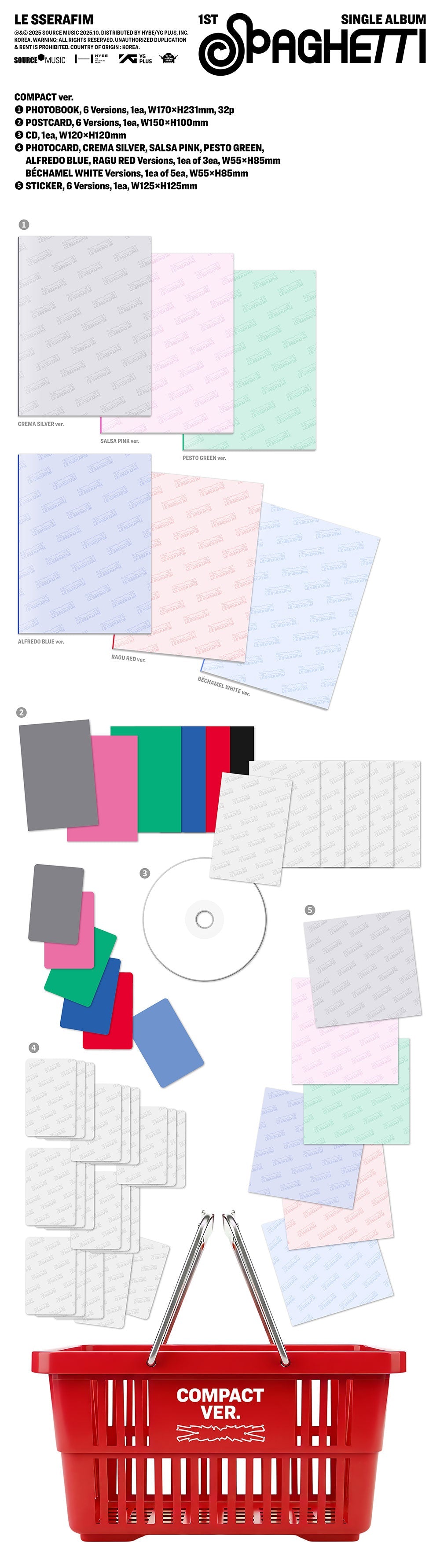 LE SSERAFIM SPAGHETTI OFFICIAL ALBUM WITH WEVERSE SHOP GIFT