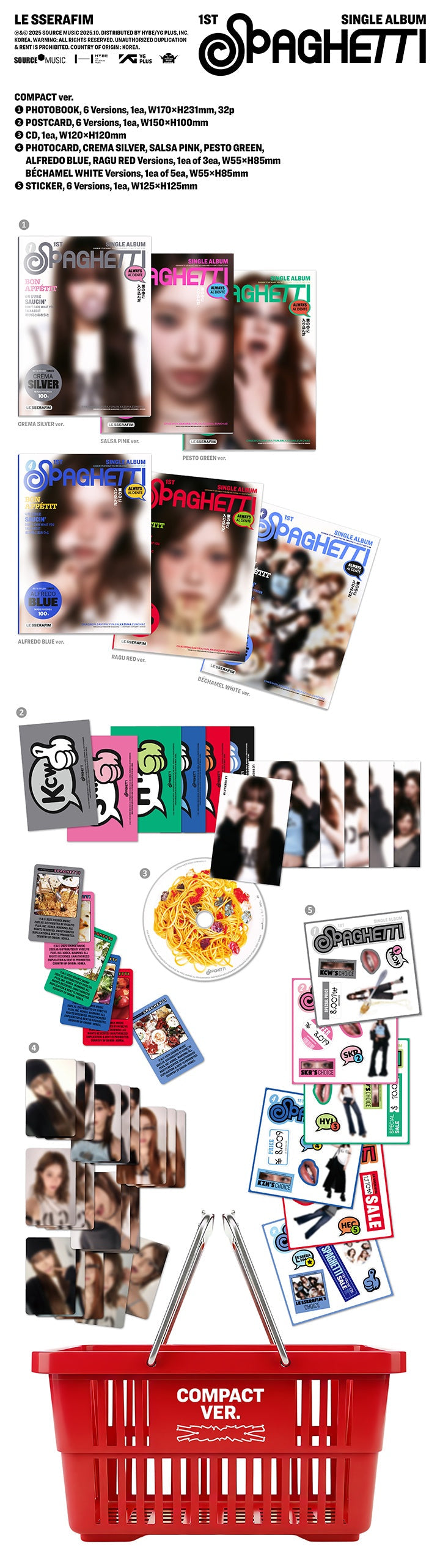 LE SSERAFIM SPAGHETTI OFFICIAL ALBUM WITH WEVERSE SHOP GIFT
