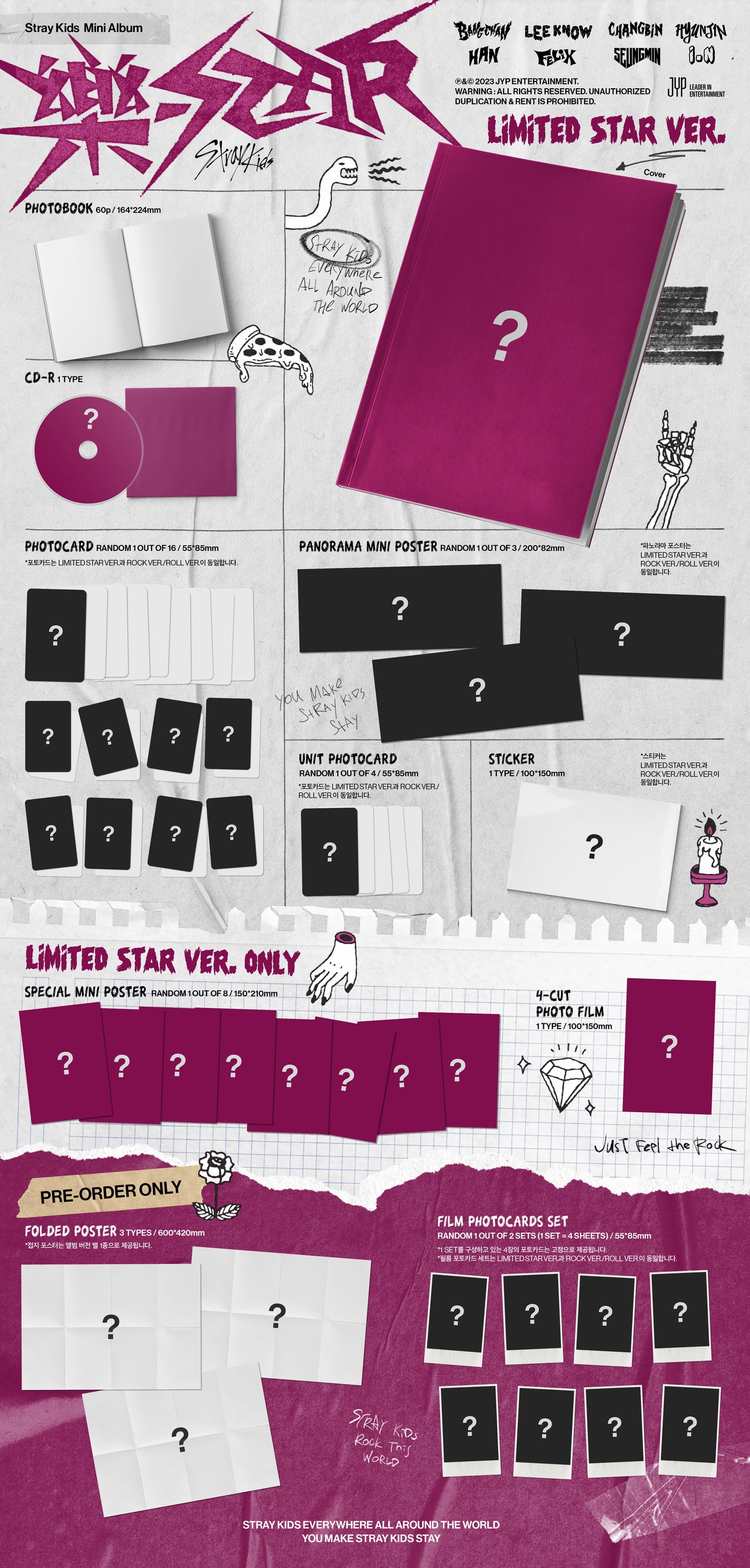 PREORDER STRAY KIDS - ROCK STAR 8TH MINI ALBUM