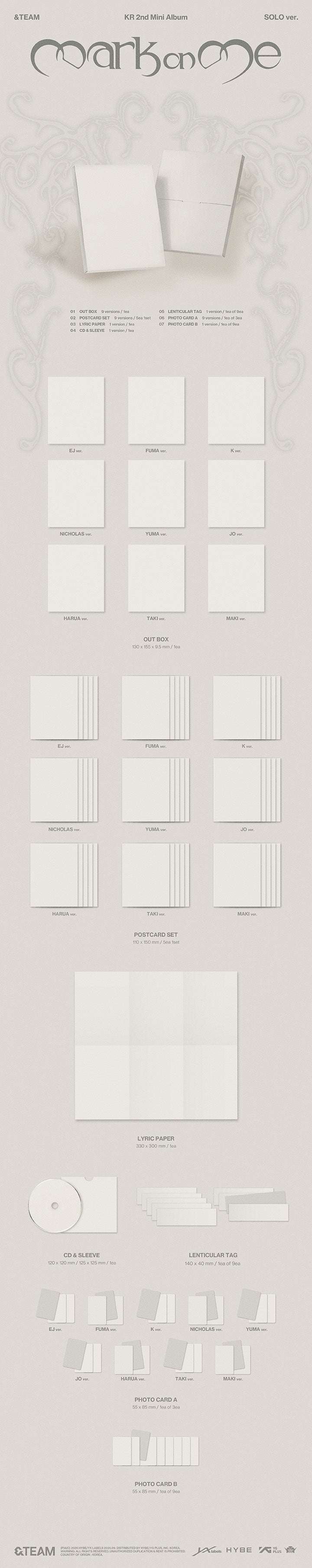 PREORDER &TEAM - MARK ON ME OFFICIAL ALBUM WITH WEVERSE GIFT