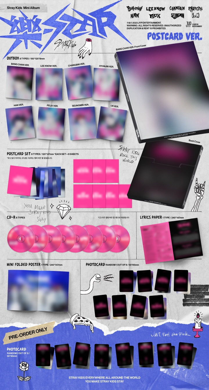 Stray Kids Rockstar Official Postcard Album