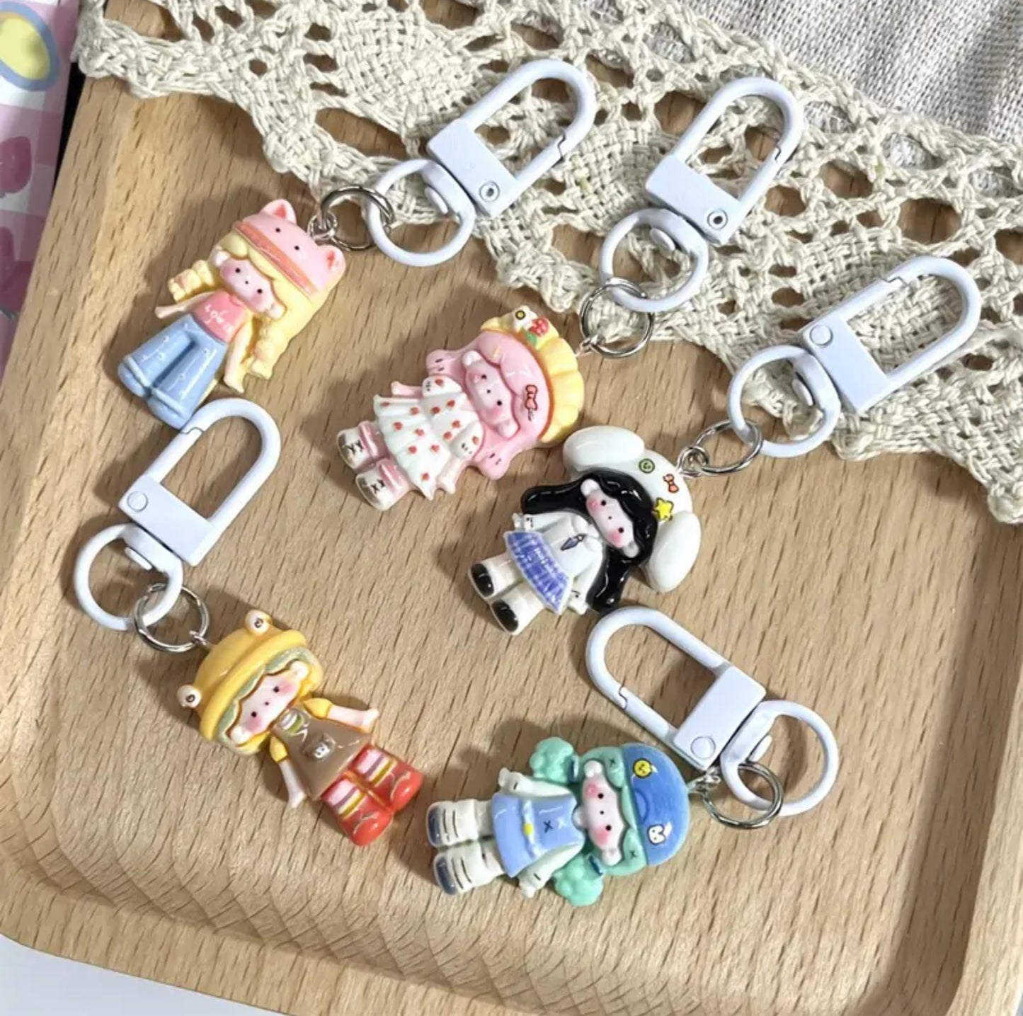 Cute character kawaii keyring set (5 pcs)