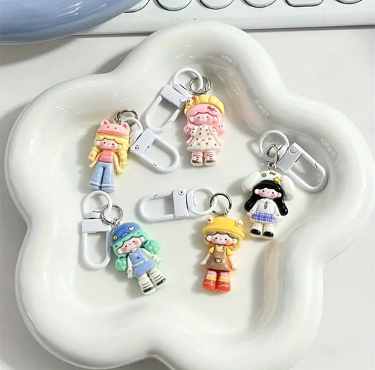 Cute character kawaii keyring set (5 pcs)