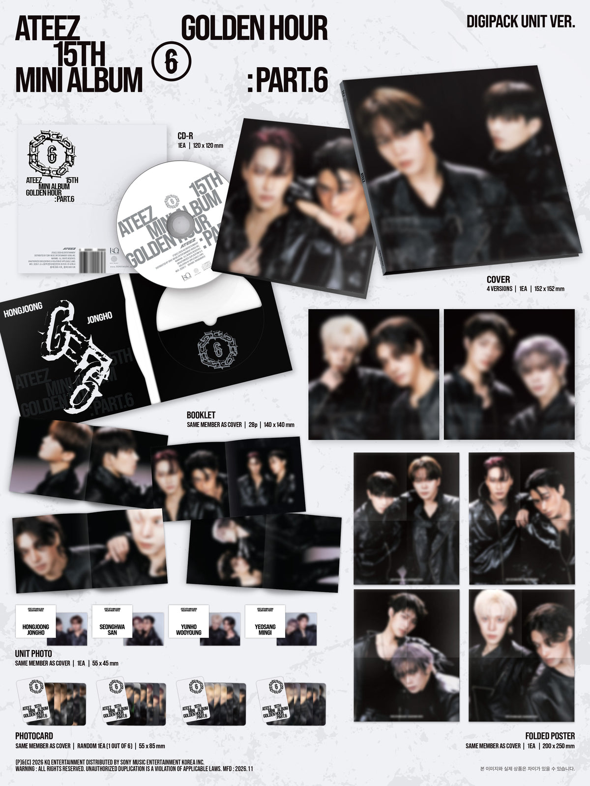 PREORDER ATEEZ GOLDEN HOUR PART. 6 OFFICIAL ALBUM WITH SOUNDWAVE GIFT