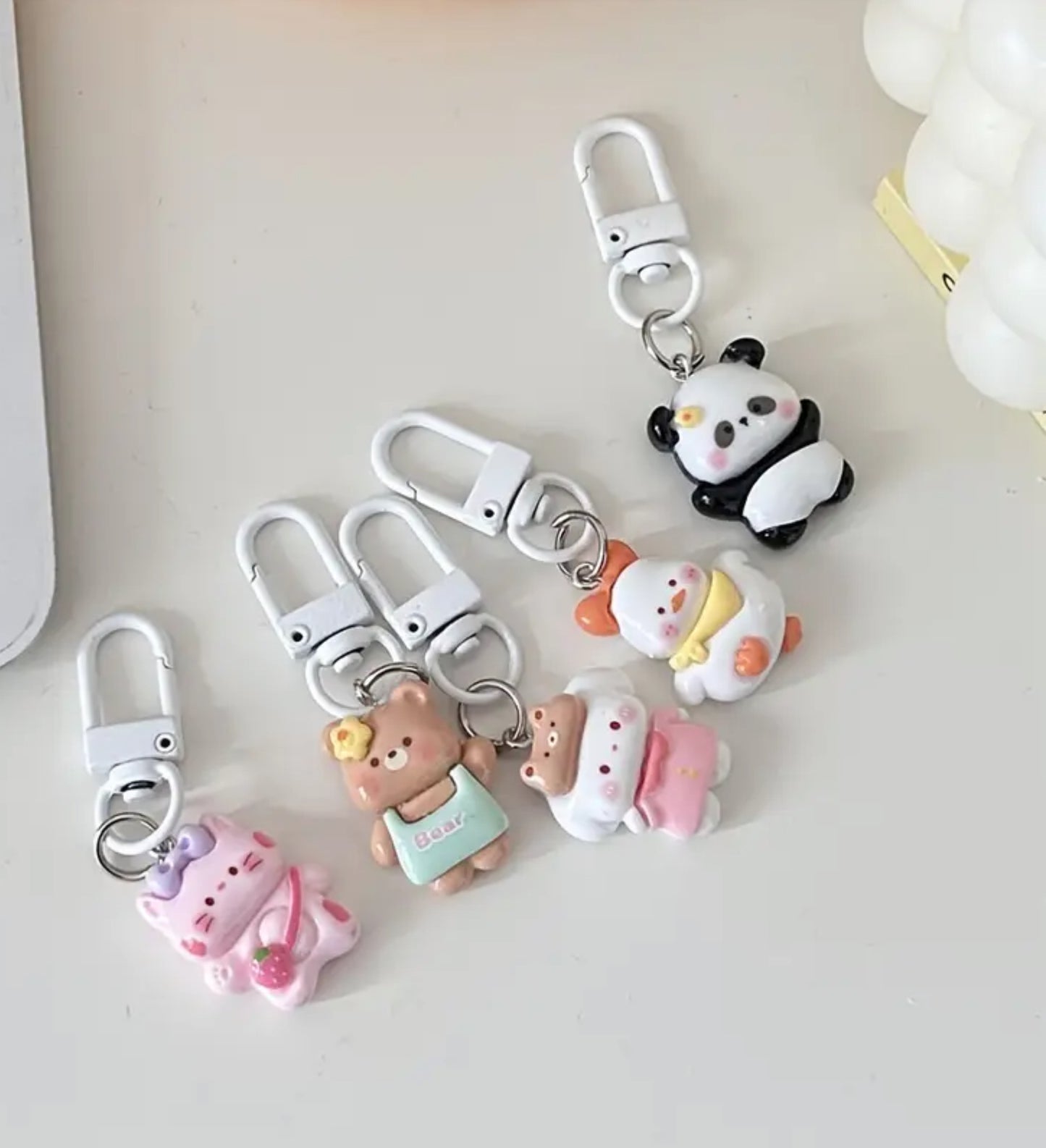 Kawaii Animal charm keyring set (5 pcs)