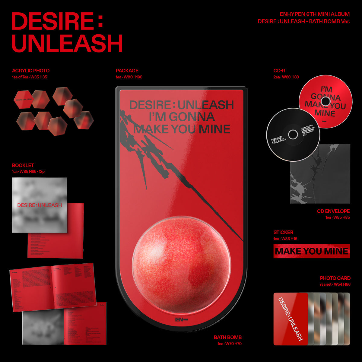 Enhypen Desire Unleash Bath Bomb Official Album