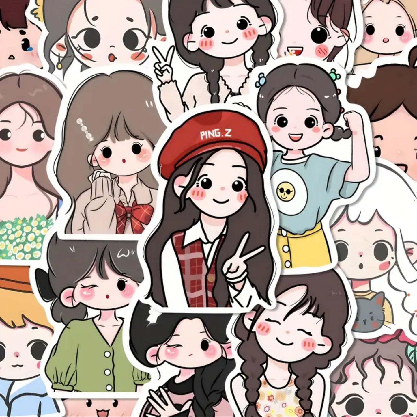 Kawaii Character Stickers (50pcs)