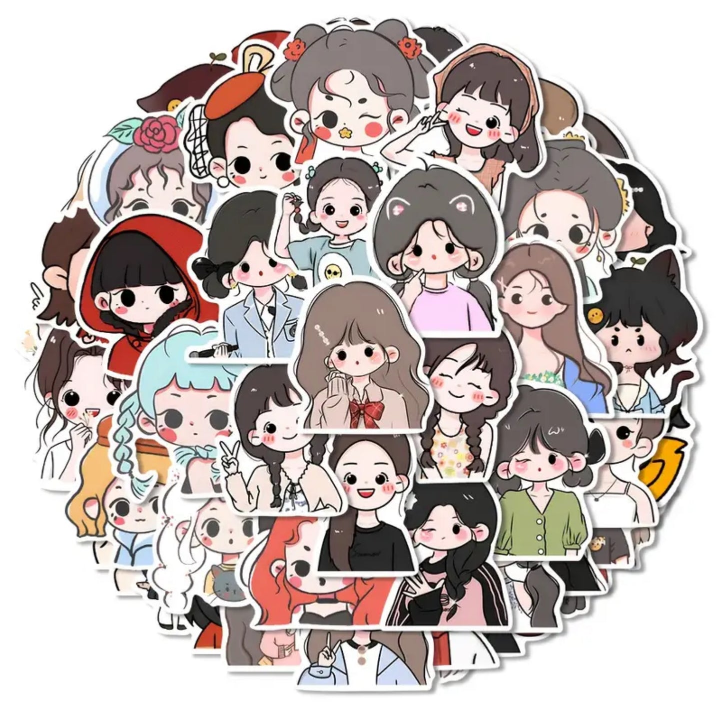 Kawaii Character Stickers (50pcs)