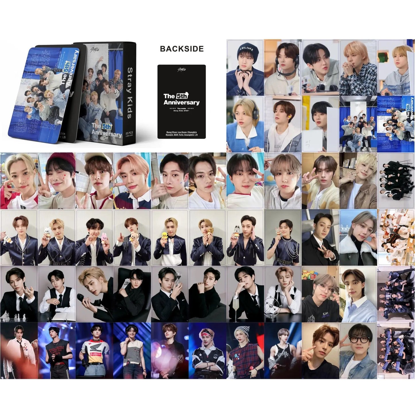 Stray Kids 5th Anniversary Lomocards (55 pcs)