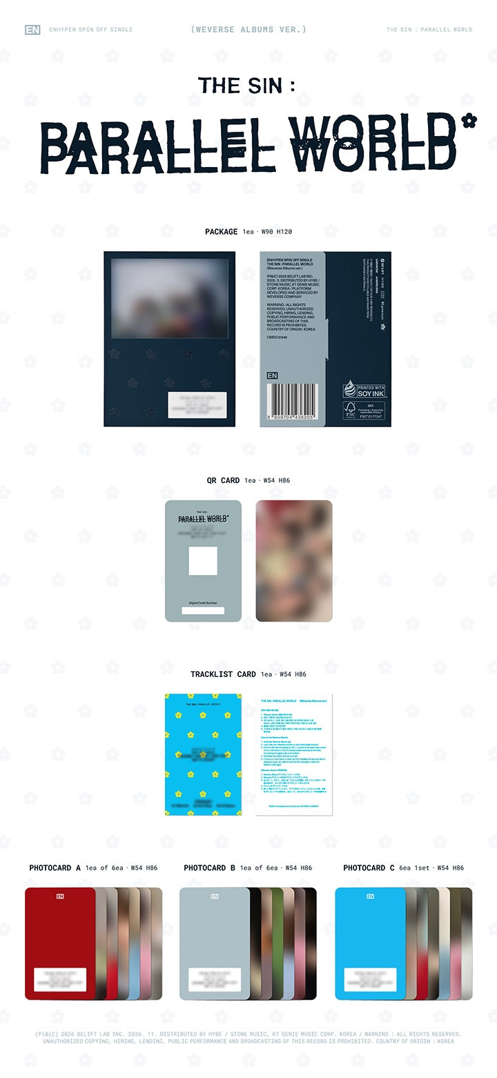 Preorder Enhypen - The Sin: Parallel World Official Album with Weverse Gift