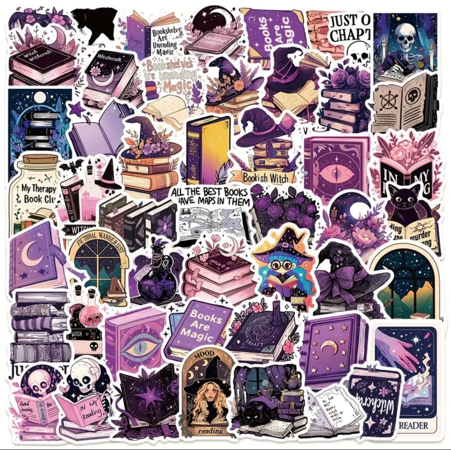 Purple Gothic Stickers (50pcs)