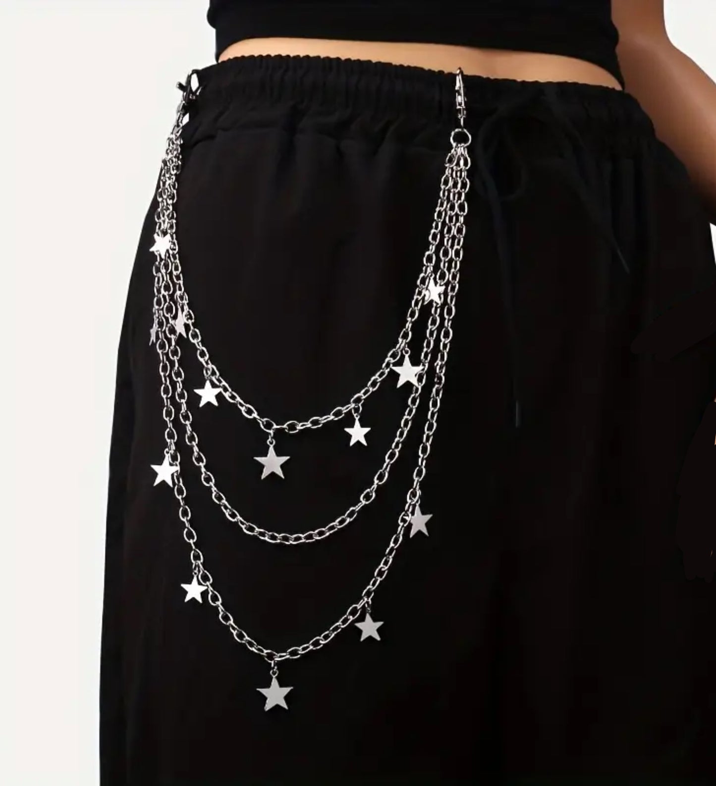 Y2K Star Pendant Layered Belt