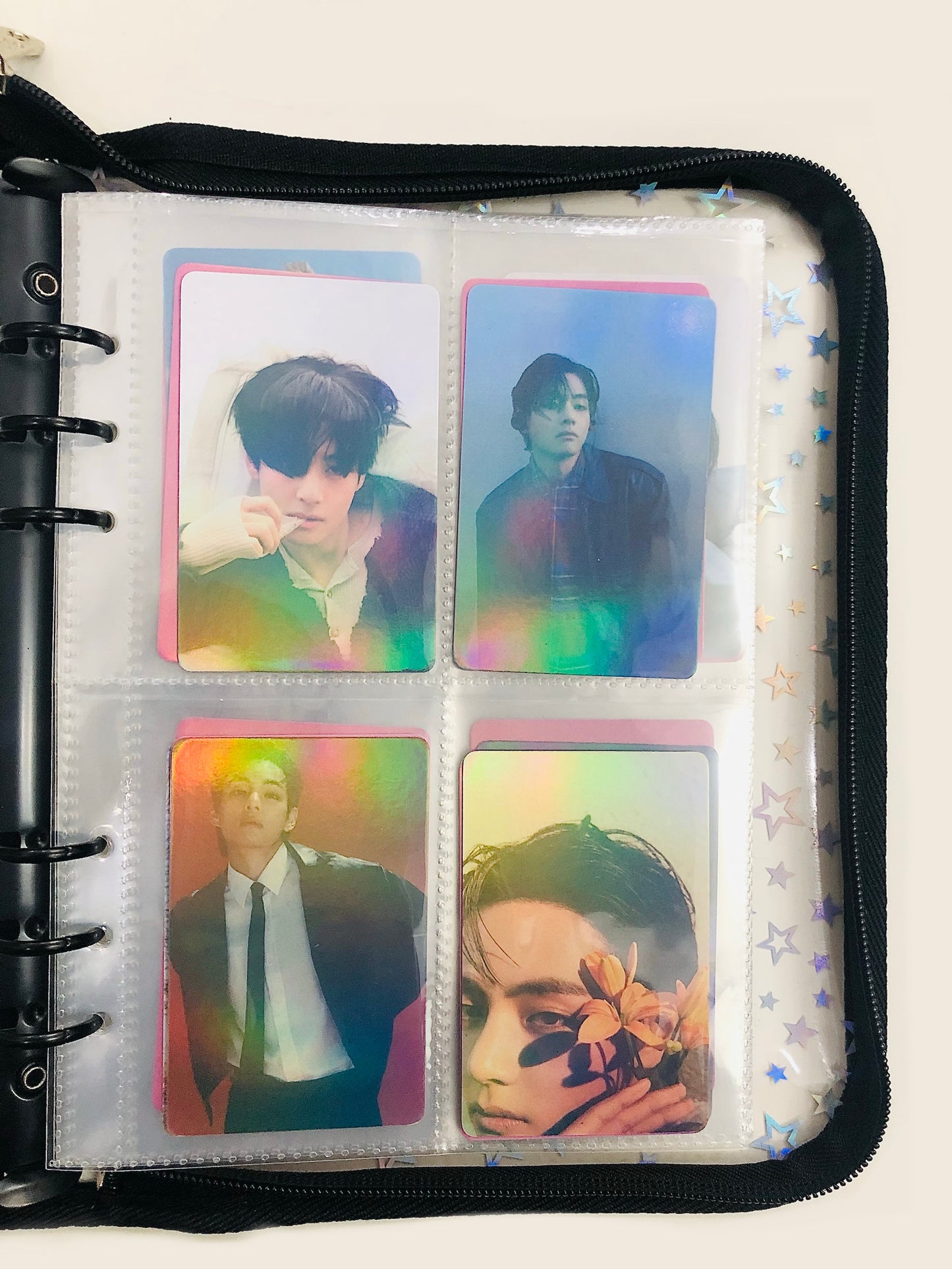 A5 Zipper Holographic Star Photocards Binder (80 Slots)