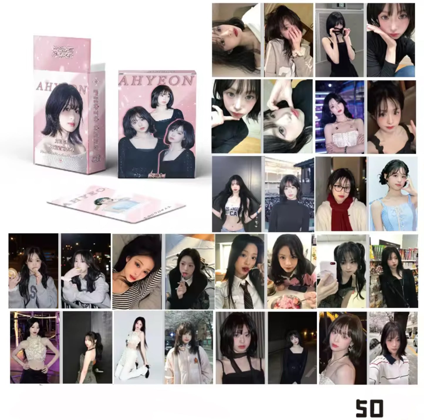 Ahyeon Holographic Photocards (50 pcs)