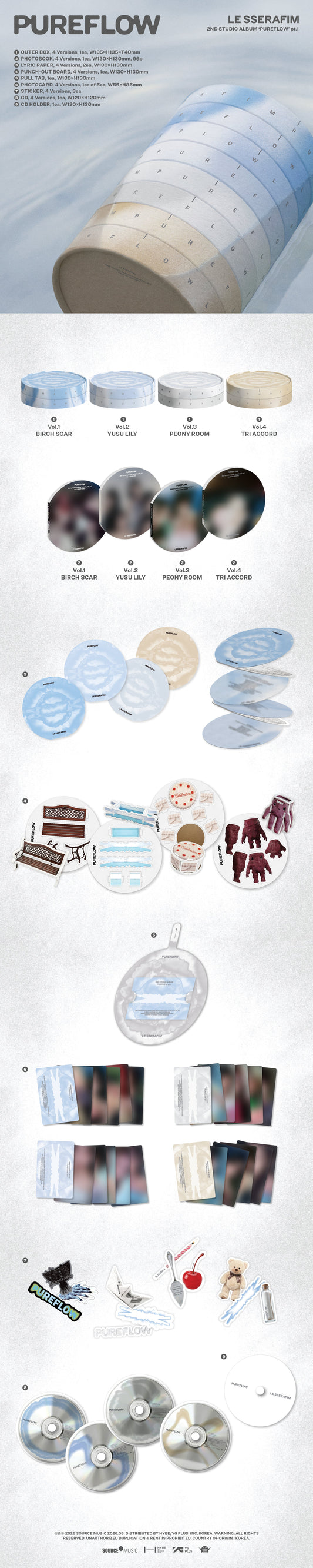 PREORDER LE SSERAFIM - PURPLEFLOW OFFICIAL ALBUM WITH WEVERSE GIFT