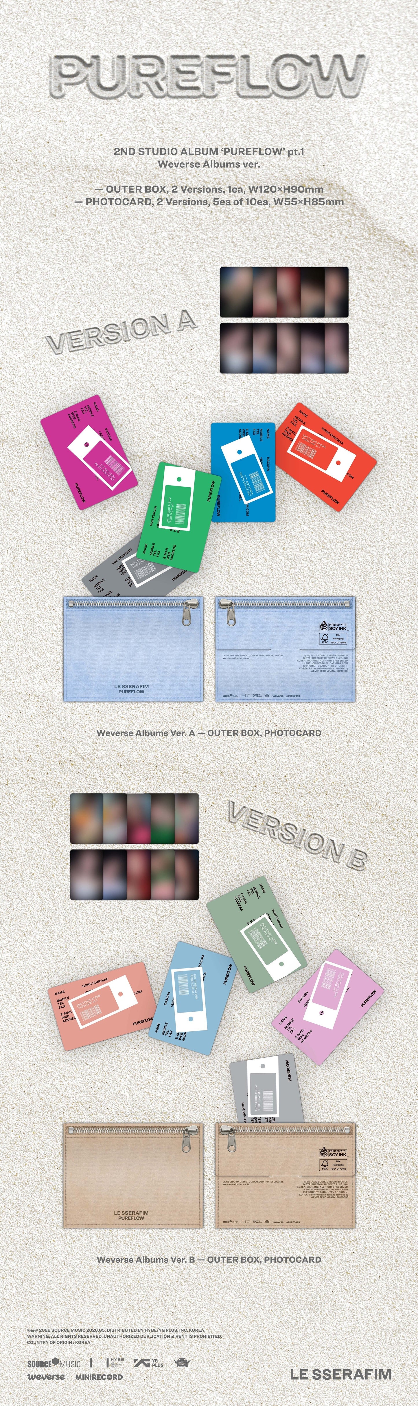 PREORDER LE SSERAFIM - PURPLEFLOW OFFICIAL ALBUM WITH WEVERSE GIFT