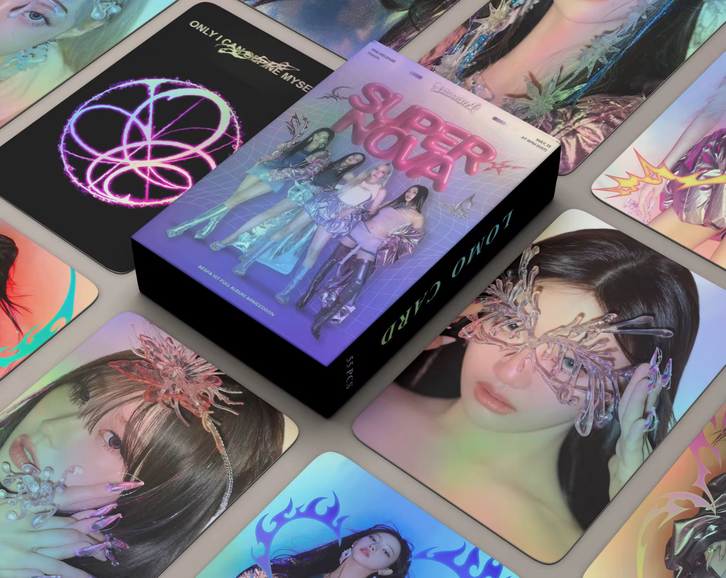 Aespa Super Nova Holographic Lomocards (55 pcs)