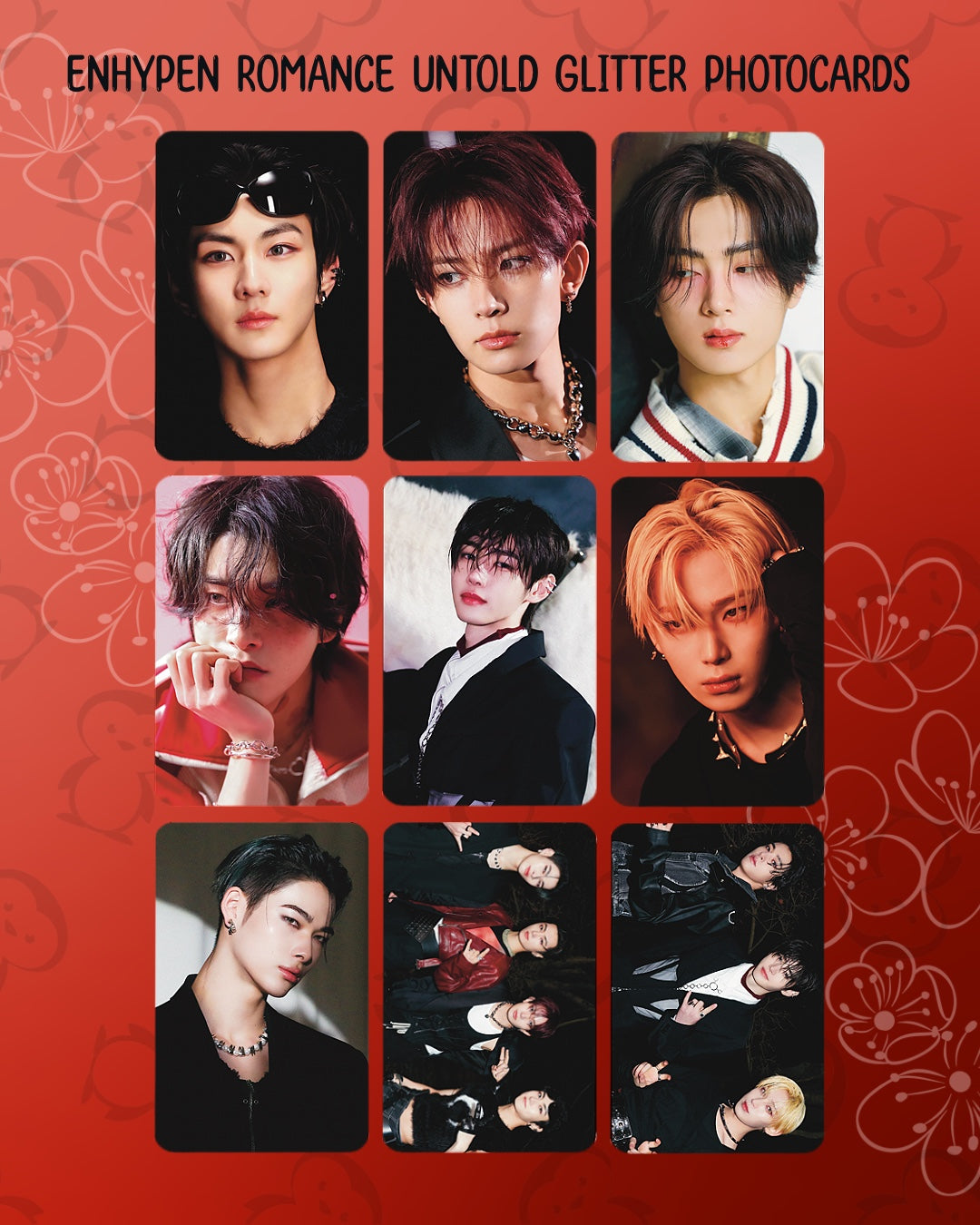 Enhypen Romance Untold Glitter Photocards (9 pcs)