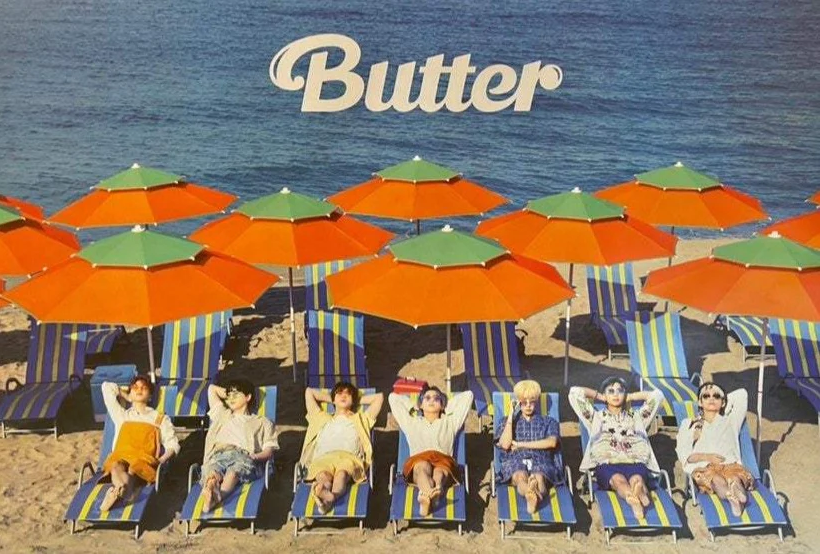 BTS BUTTER Official Poster Peaches Version (Folded)