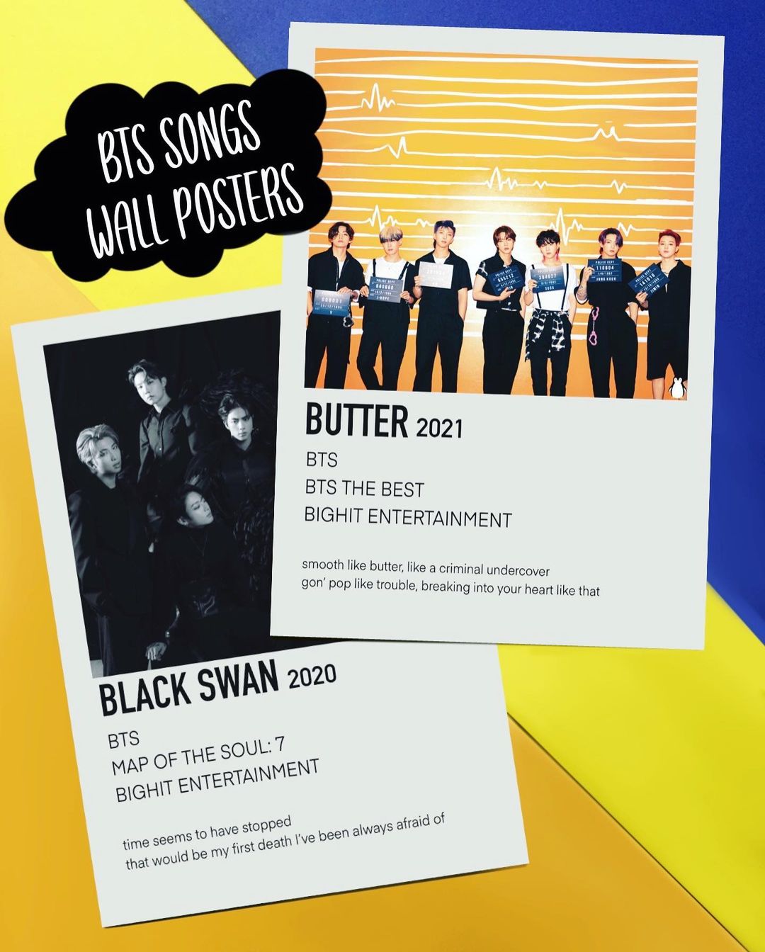 BTS Songs Wall Poster Set (20 pcs)