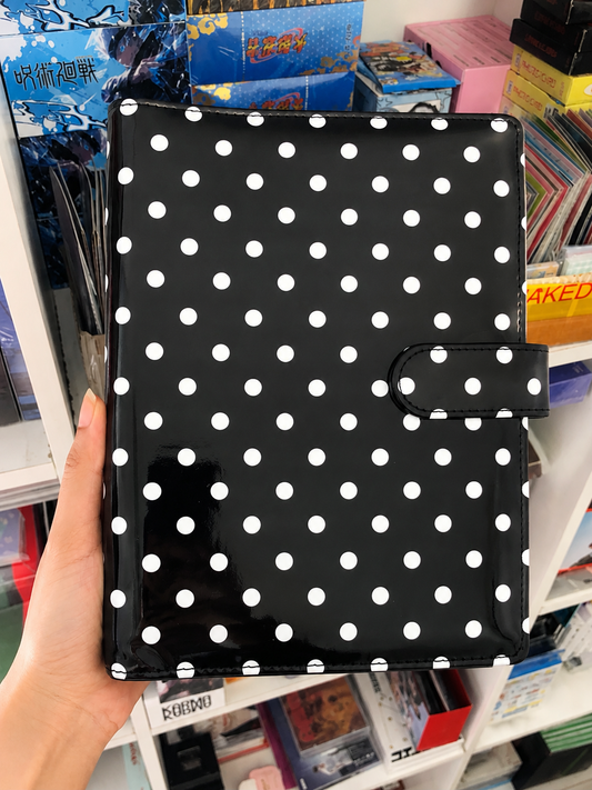 A5 Photocards Binder Black Polca Dots