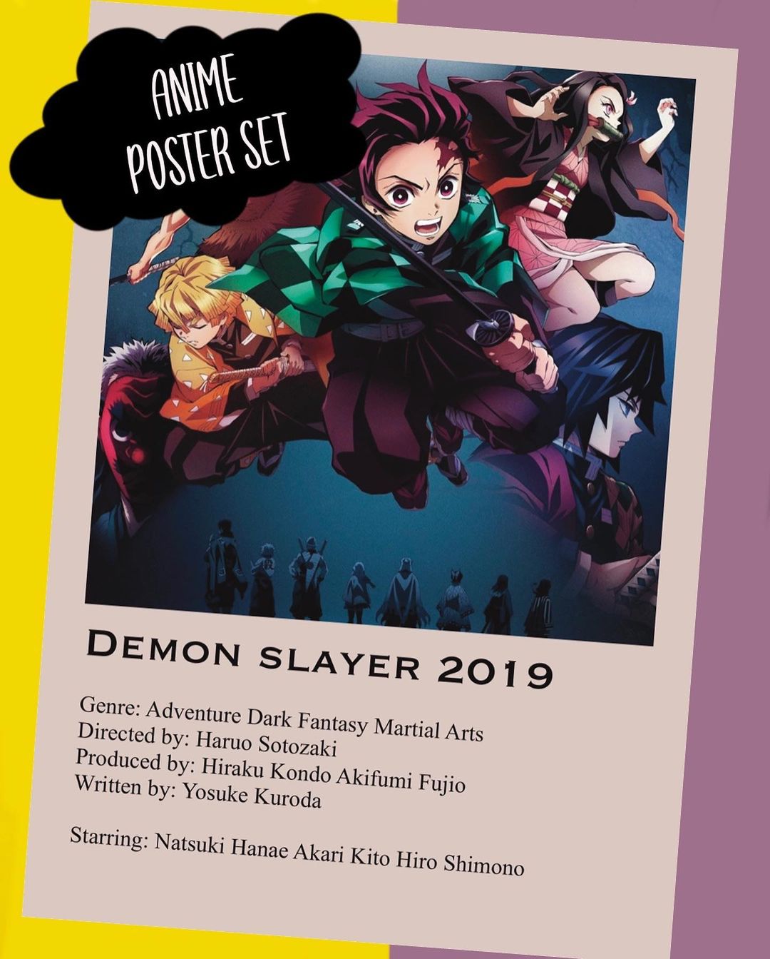 Anime A4 poster Set (5 pcs)