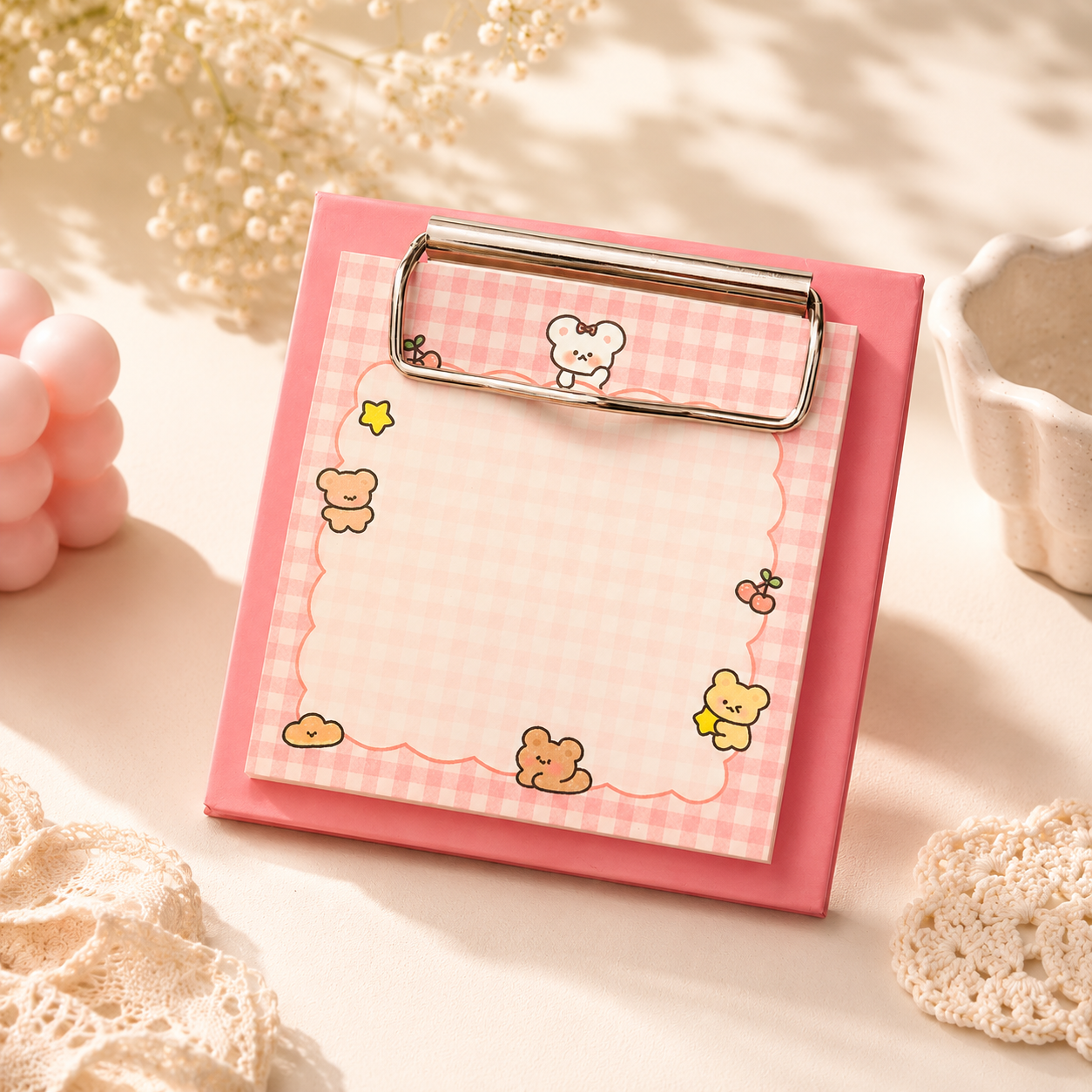 Clipboard Kawaii Memopad (Pink)