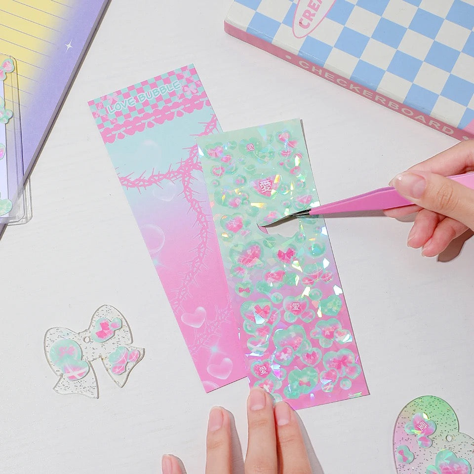 Love Bubble Holographic Sticker Sheets