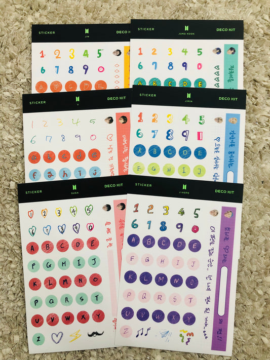 BTS Deco kit 2022 Sticker Set (6 sheets)