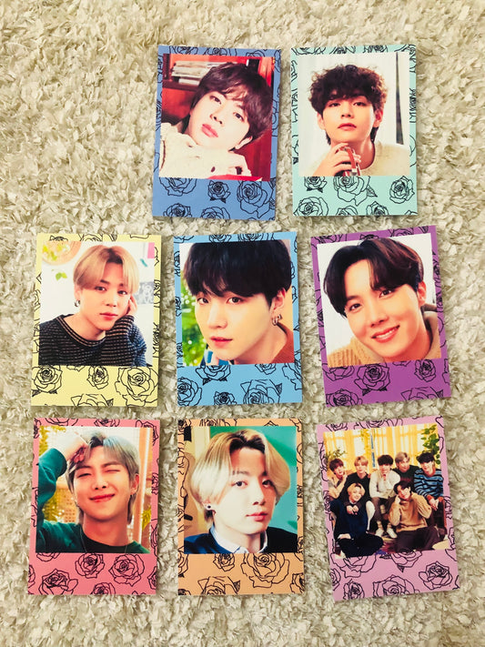 BTS Pastel flower line Polaroids (8 pcs)