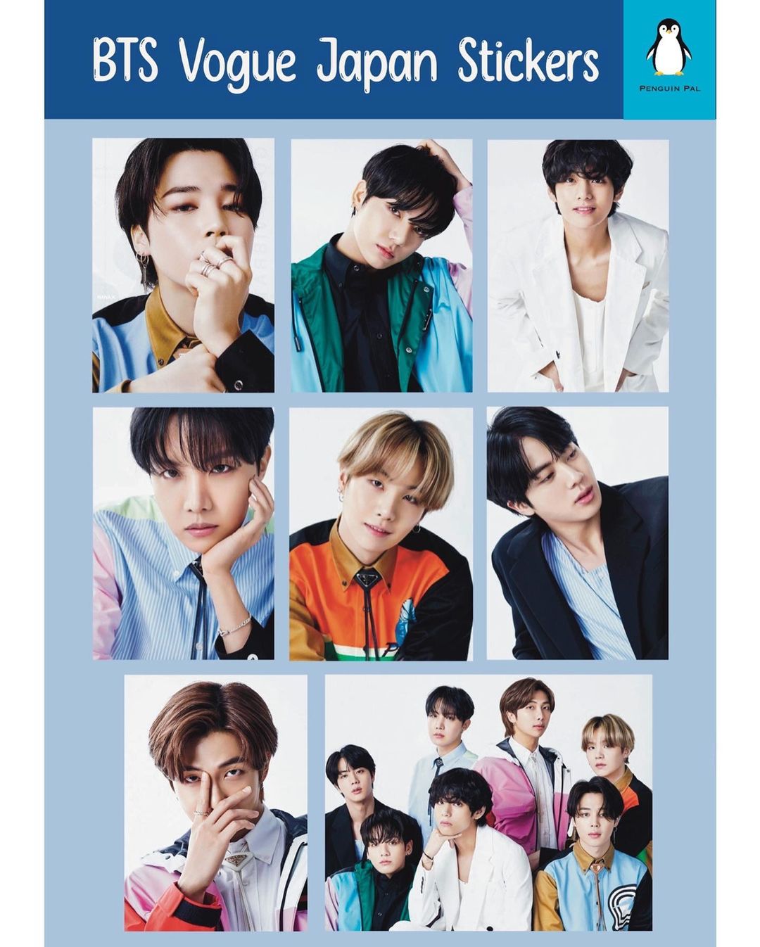 BTS uncut sticker sheet Set (4 pcs)