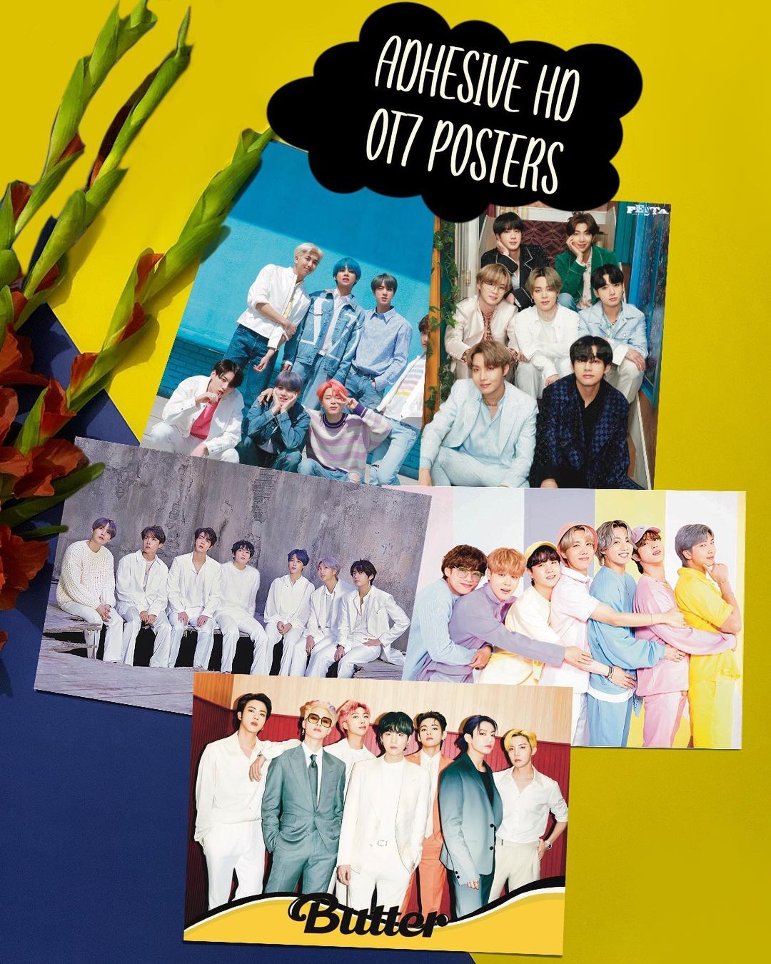 BTS OT7 Adhesive Poster Set (5 pcs)