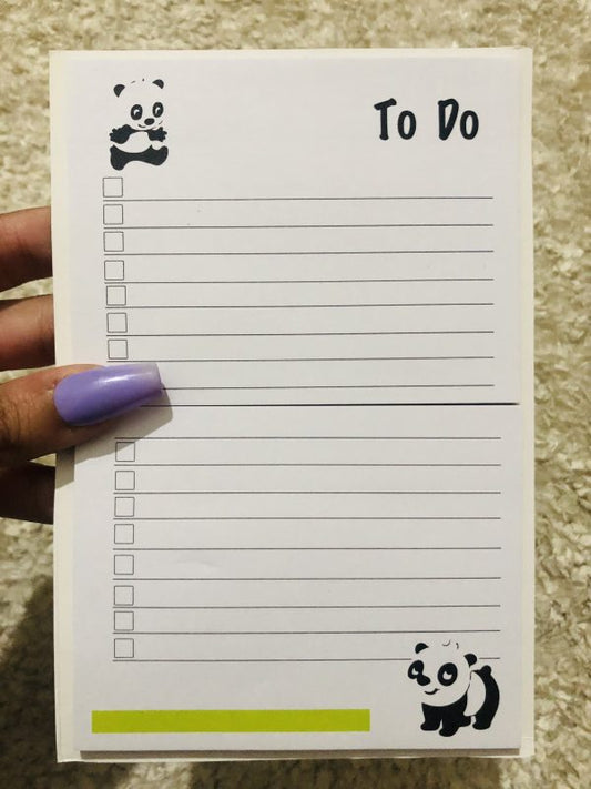 Panda To Do Memo Pad