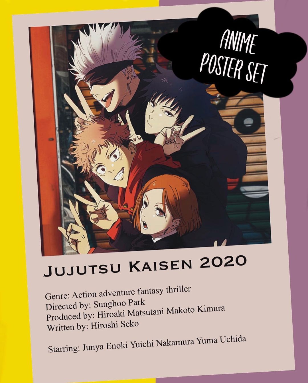 Anime A4 poster Set (5 pcs)