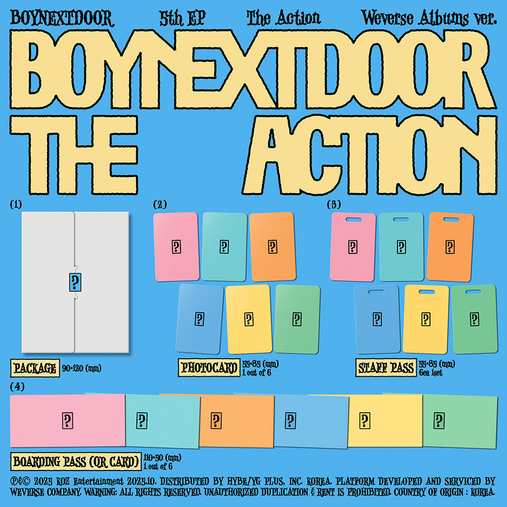 PREORDER BOYNEXTDOOR THE ACTION OFFICIAL ALBUM WITH WEVERSE SHOP GIFT