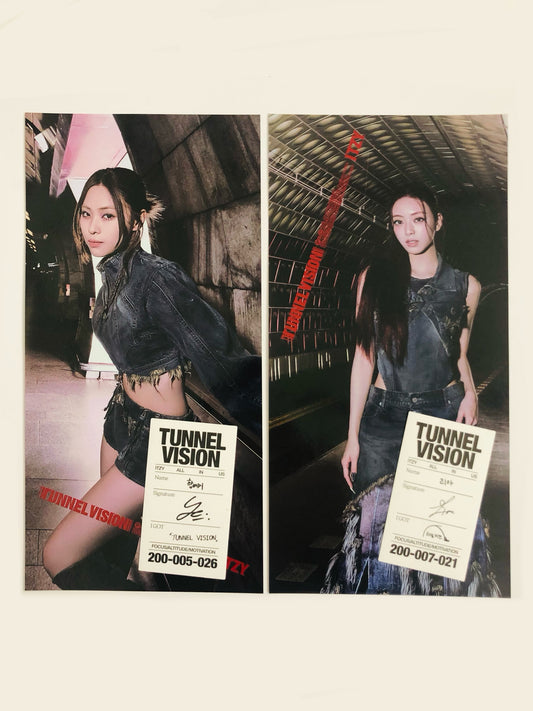 Itzy Tunnel Vision Official POB Mini Poster + Logo Sticker