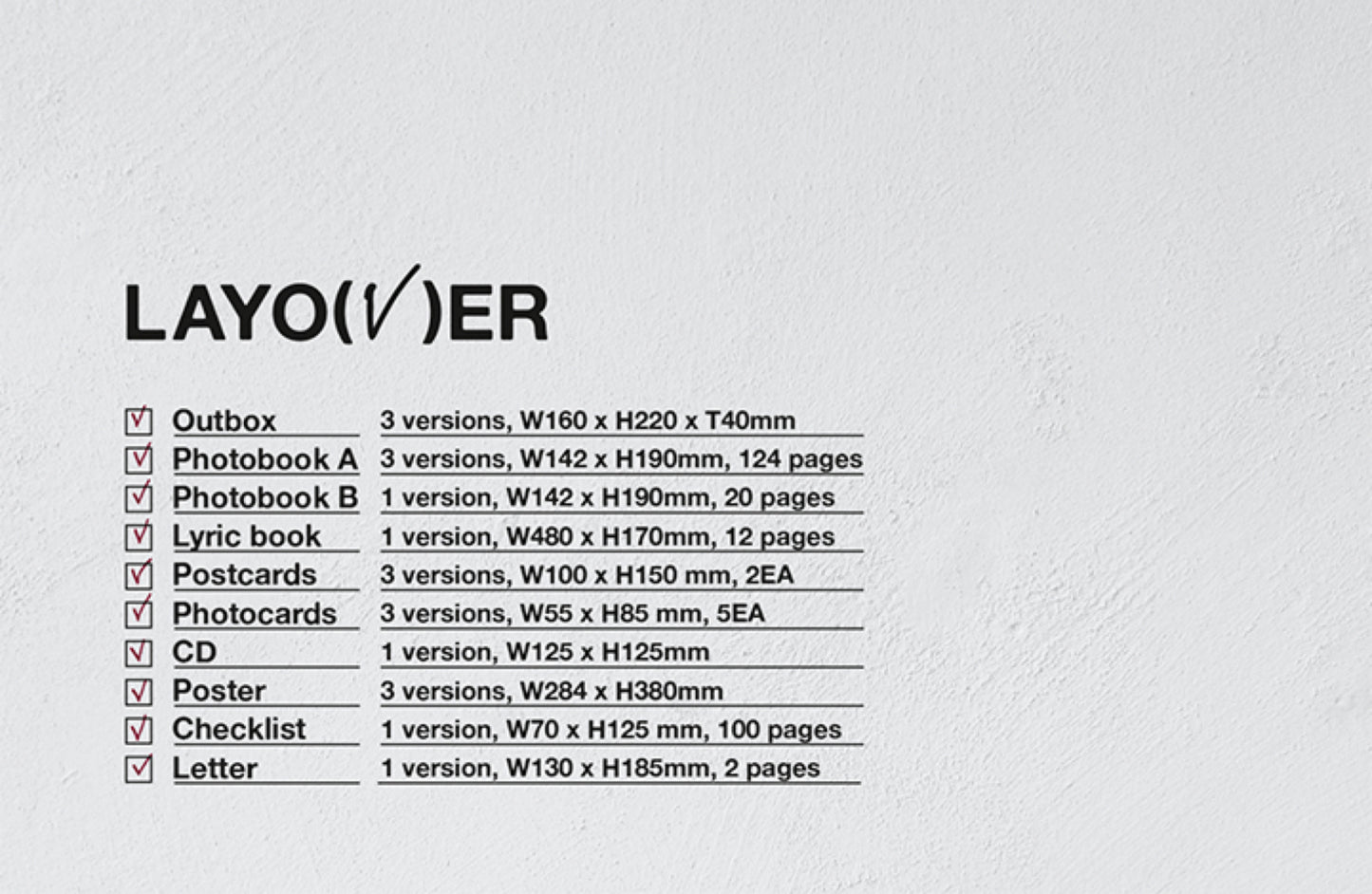 PREORDER V 1ST SOLO ALBUM LAYOVER