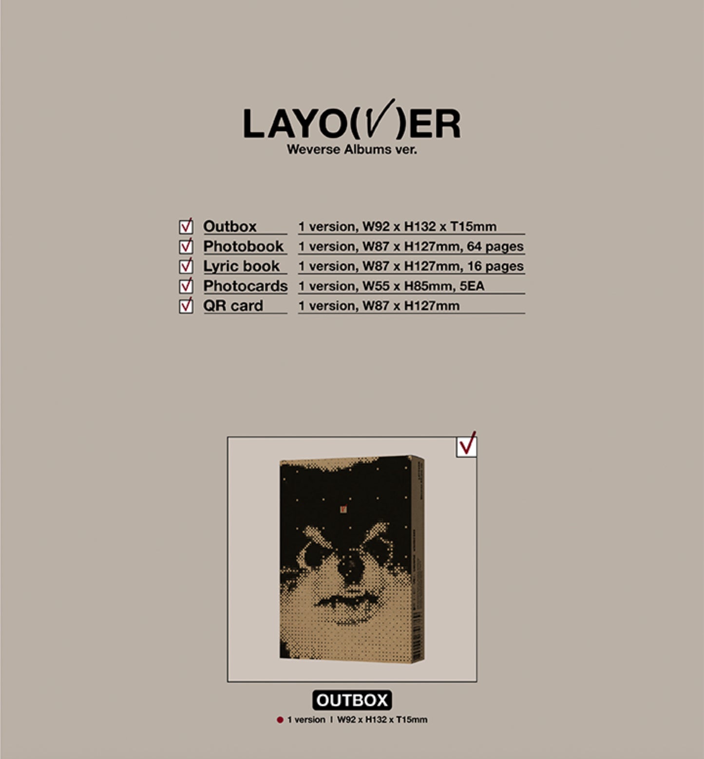 PREORDER V 1ST SOLO ALBUM LAYOVER