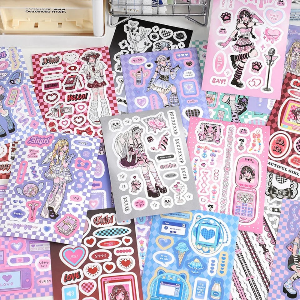 Angel-Devil Kawaii Sticker Book (20 Sheets)
